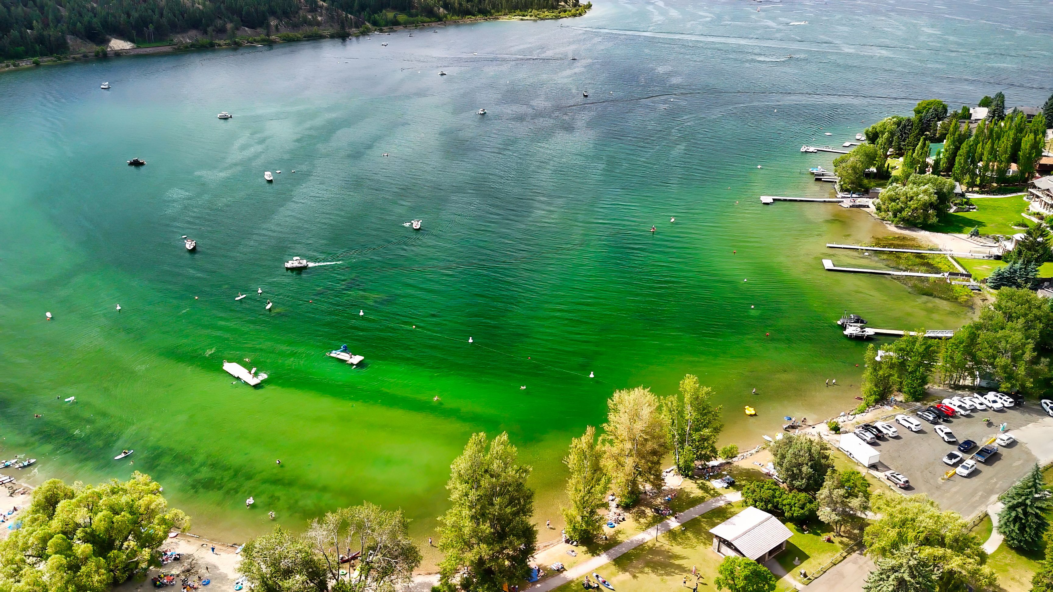 Aerial view of Windermere Lake, BC - Canada