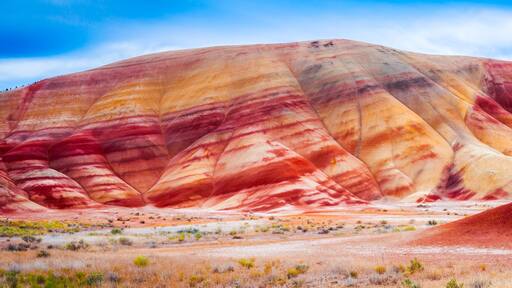Colorful clay hills in the Painted Hills of Oregon