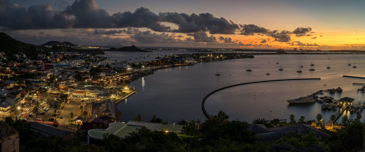 Sunset from Fort Louis on the French/Dutch Caribbean island of St Martin