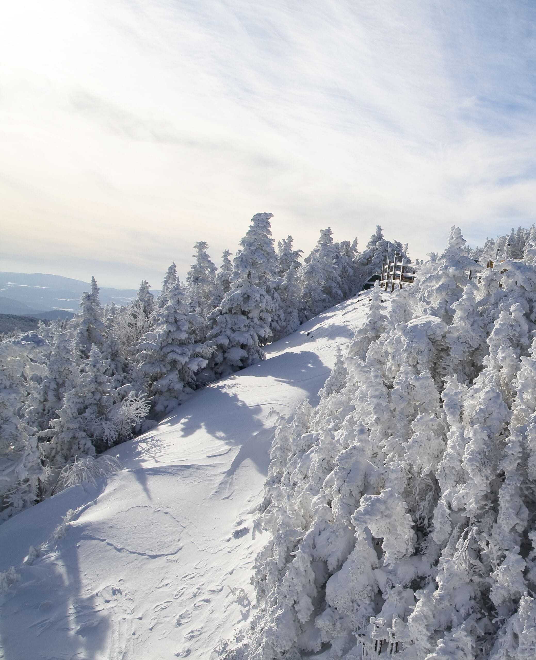 Portrait of a hill at the top of mountain in Vermont during winter.; Shutterstock ID 23510968