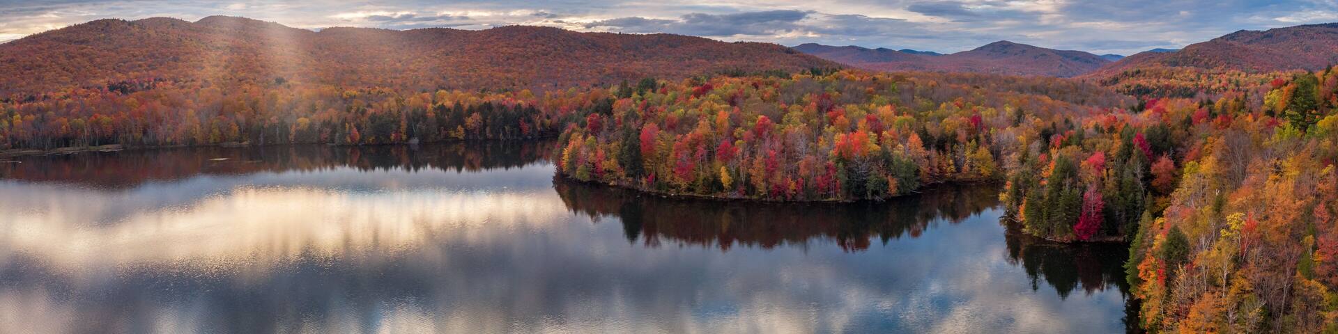 Autumn Sunset in Killington Vermont at Kent Pond - Gifford Woods State Park