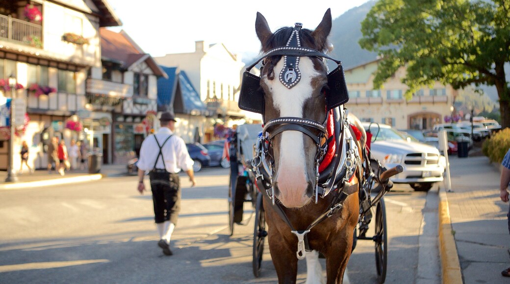Leavenworth som inkluderer liten by eller landsby og landdyr