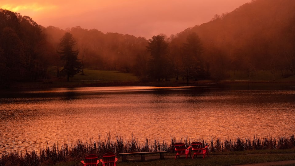 Abbott Lake sunset; Blue Ridge Parkway; Virginia