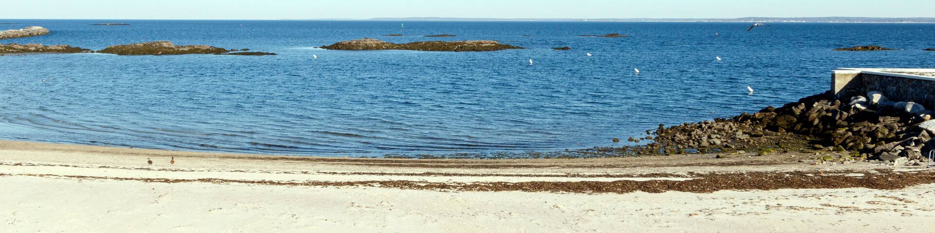 Beach scenic on the Long Island Sound, Rye, New York, Westchester County