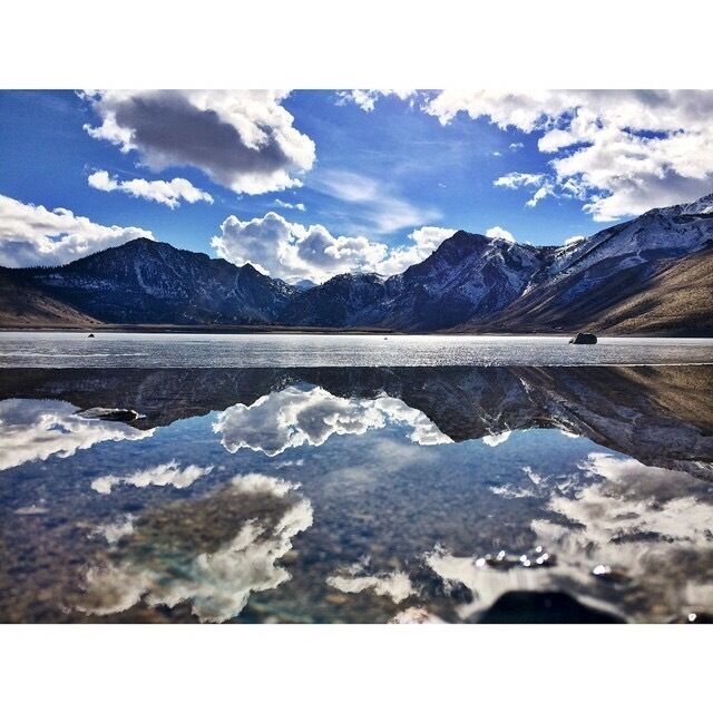#Takeahike to a slowly melting lake. The water so still, I became mesmerized by the reflection. 