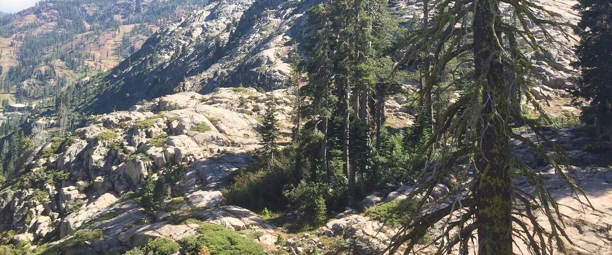 Hiking trail to Five Lakes in Lake Tahoe. Scenery is perfect to clear your mind.