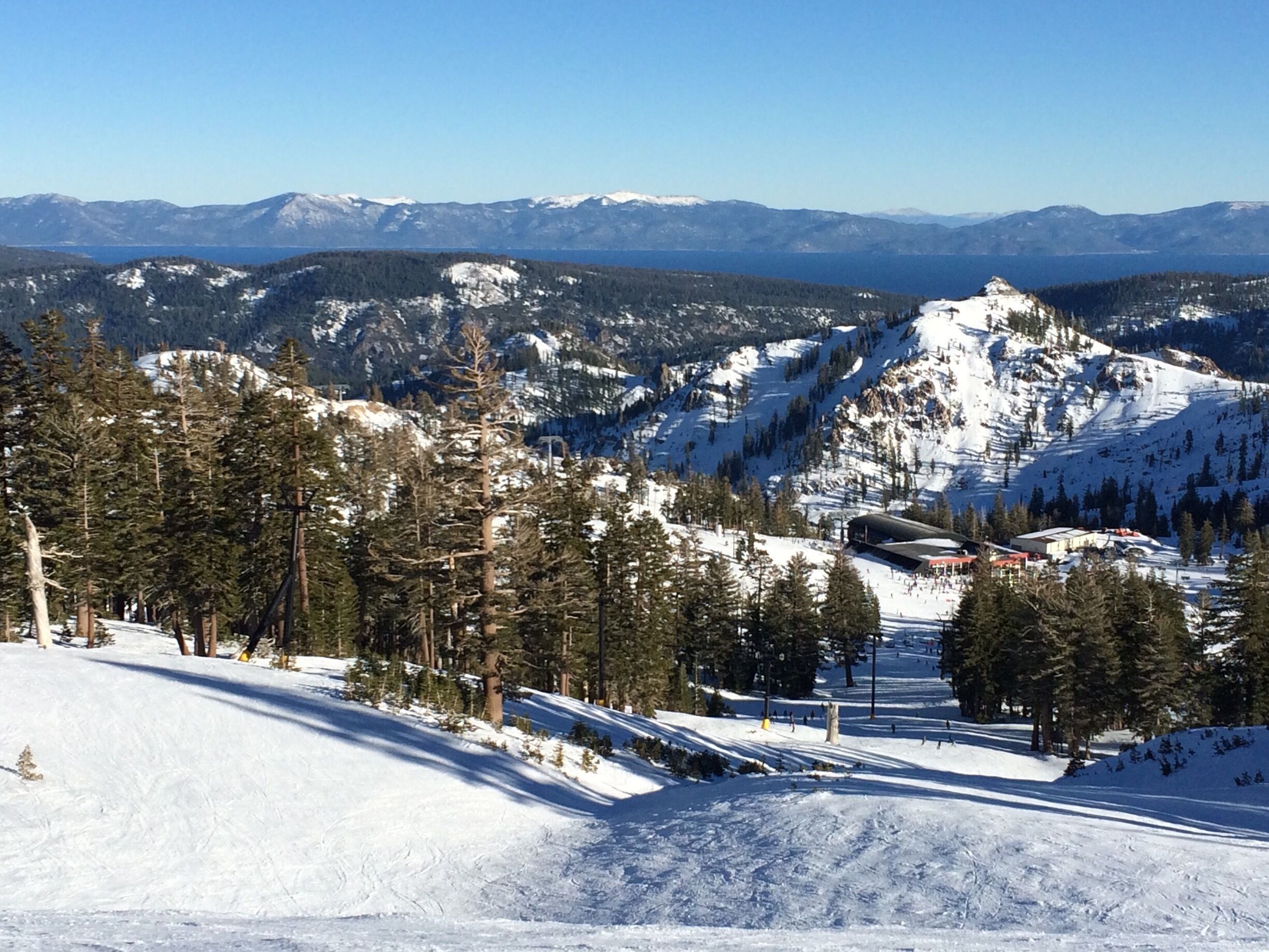 Beautiful Squaw Valley in Lake Tahoe, site of 1968 winter Olympic. This was taken a month ago but now the snow is all likely gone because of the driest January on record. 
