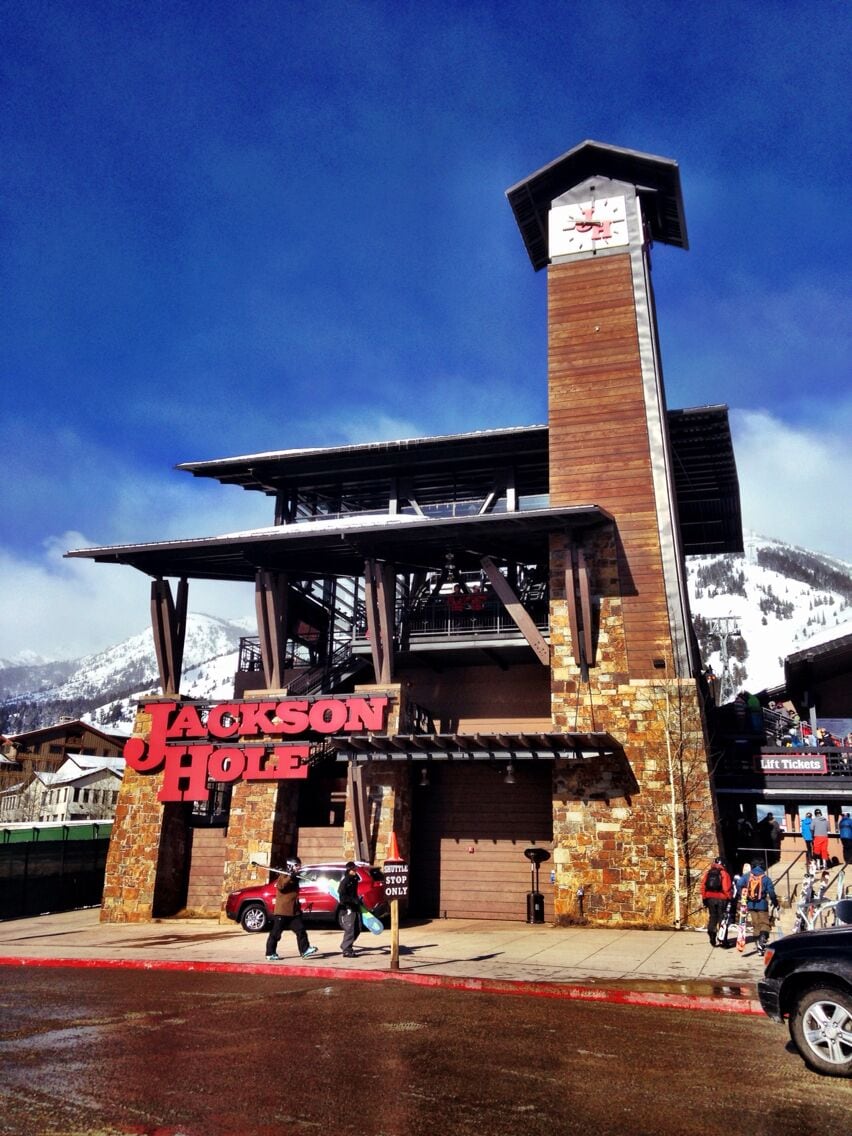A building with a sign reading "Jackson Hole".