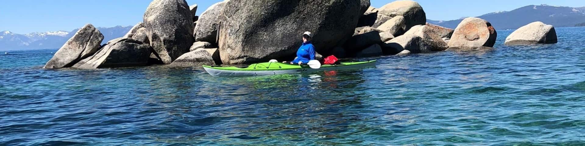 Kayaking to Speedboat beach in Lake Tahoe #BVSBLUE