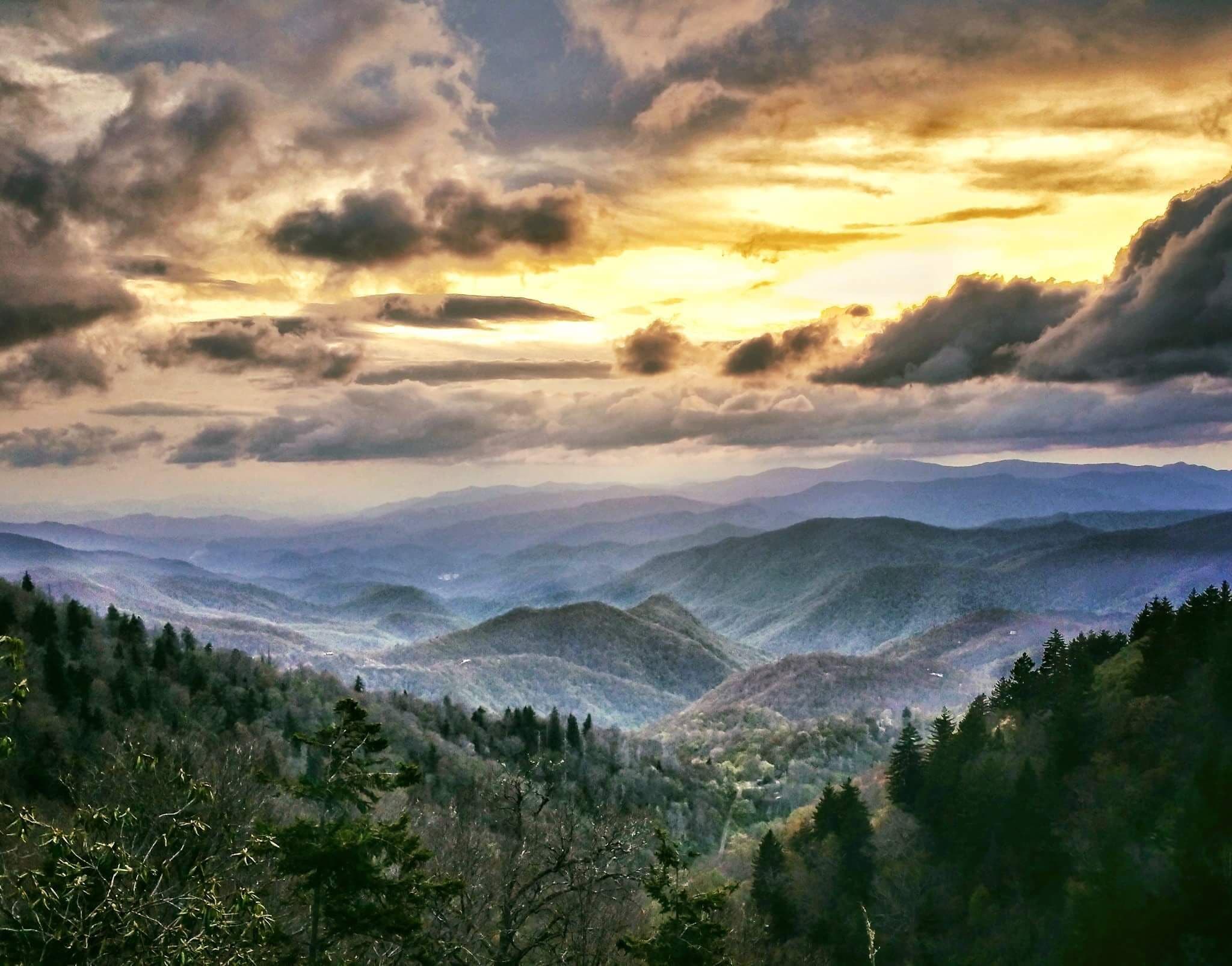 When traveling the Blue Ridge Parkway, this is a great spot for sunset. MP 452