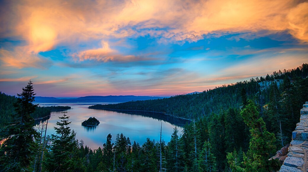 High angle view of a lake, Lake Tahoe, Sierra Nevada, California, USA; Shutterstock ID 153001886; purchase_order: SP-1269 HA 2018 Batch 1; Order: ; client: ; other: