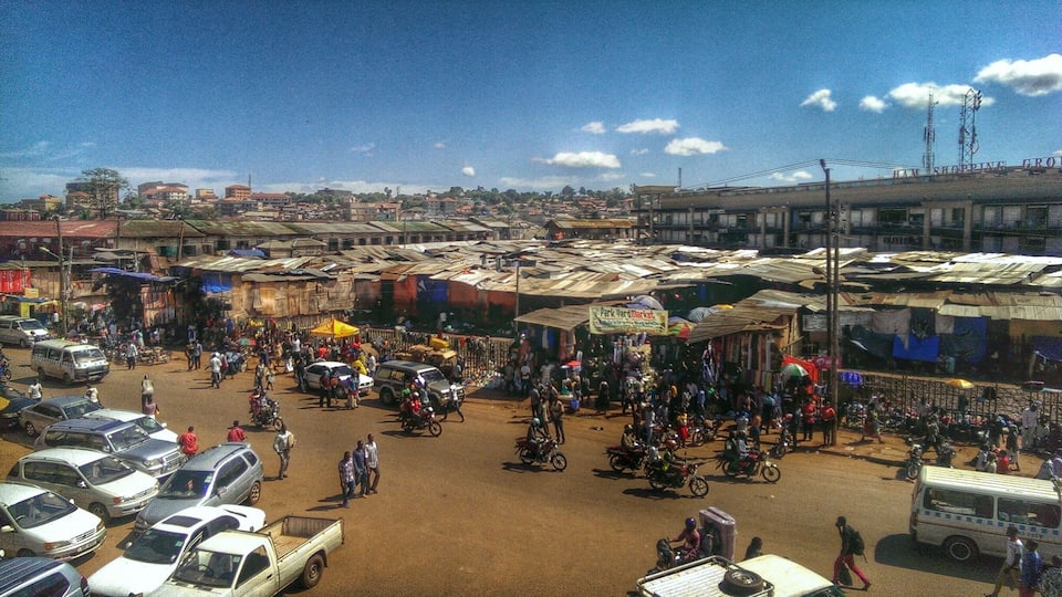 Discovering the busy city of Kampala today. Visit one of the many markets in center town for a bargain.