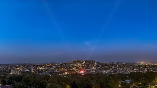 Elongated Views of Kampala as seen from Kololo hill at dusk