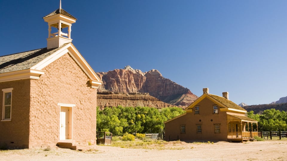 buildings in the historic ghost town of Grafton, Utah