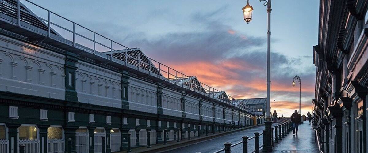 January 2015
The entrance to Edinburgh Waverley railway station, it's a great modern building which contrasts well with the old architecture in the area.
I grabbed this shot at sunset while exploring the area.
