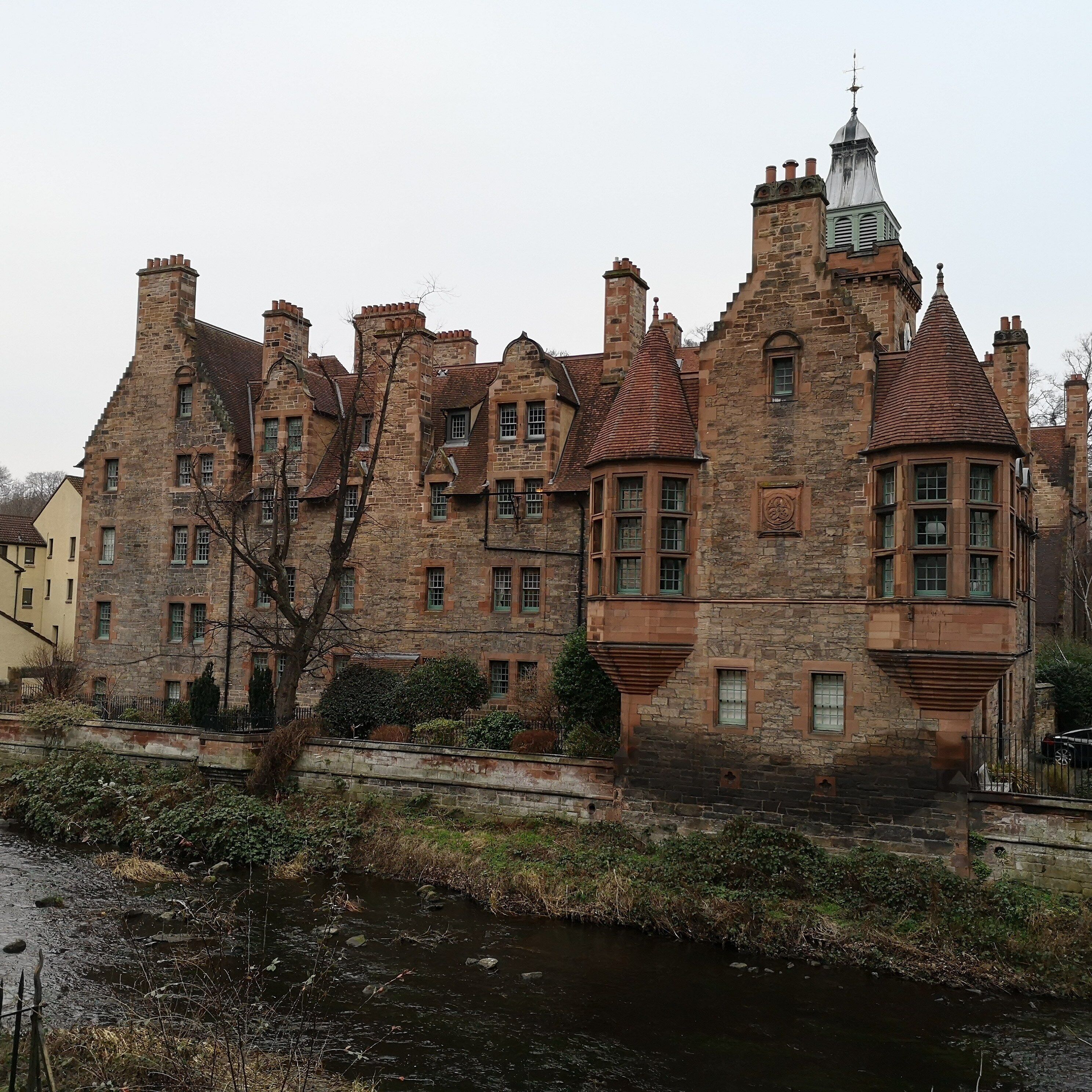 Beautiful building along the Dean path in Dean village, a picturesque part of Edinburgh, well worth the walk along the 'Water of Leith'.