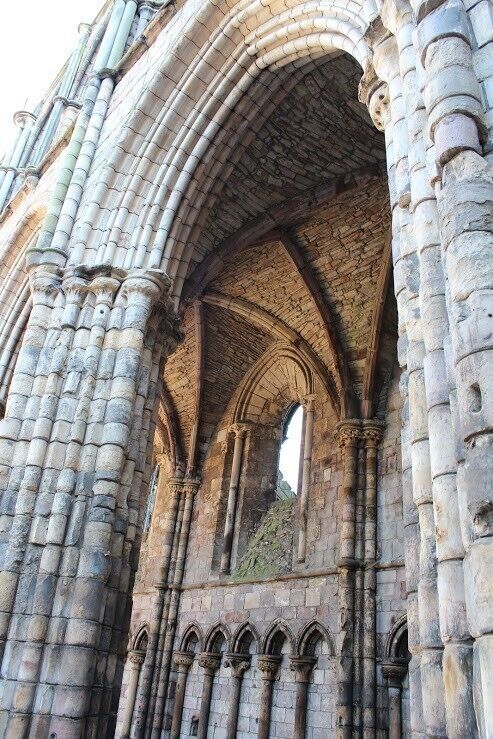 There are two conditions to getting access to the abbey. First, the queen must not be present at the palace. When she is, the palace and abbey is off limits. Second, you have to pay to tour the grounds. But the cost of the ticket is well worth it once you tour the interior of Holyrood Palace (no photos, as they are not allowed) and end your tour in the 800+ year old abbey that's been partially destroyed. But there's something beautiful about the destruction as the sky is the ceiling and the walls are cool. In the afternoon, the sunlight causes different colors to come out of the stonework, yet I can only imagine its beauty in mist and fog. #unitedkingdom #churches #palaces #scotland #edinburgh #ruins