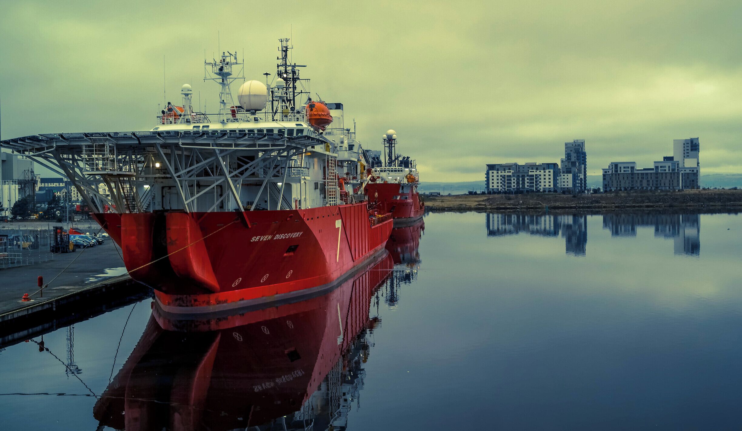 Behind a busy shopping centre these North Sea Exploration ships had their berth. I think the stillness and solitude are well suited for a sanctuary. 