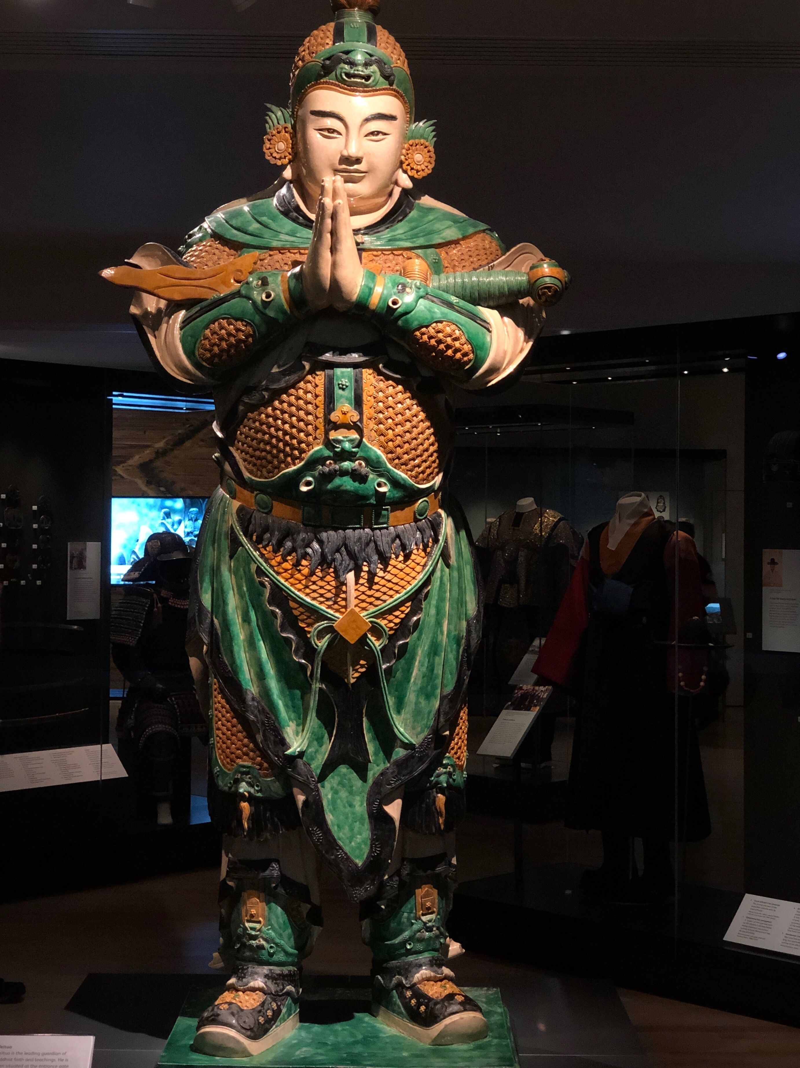 Weituo is the leading guardian of Buddhist faith and teachings. He is often situated at the entrance gate of Chinese temples facing the main hall and pagoda. His palms are joined not in prayer but as a sign of greeting, welcoming visitors to the temple.

#culture