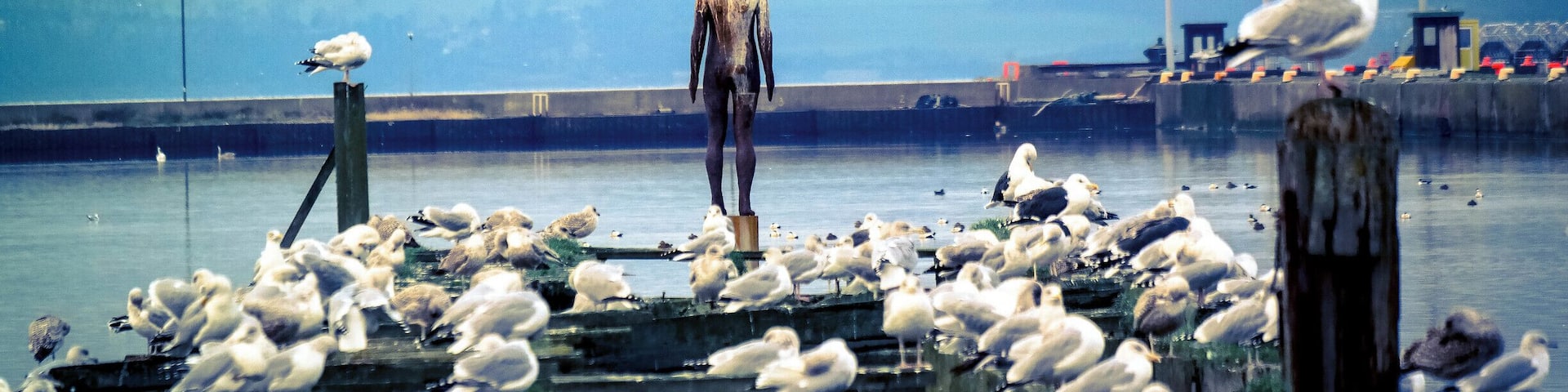 The last piece in the Antony Gormley installation ( 6 Times ) along the Water of Leith.
