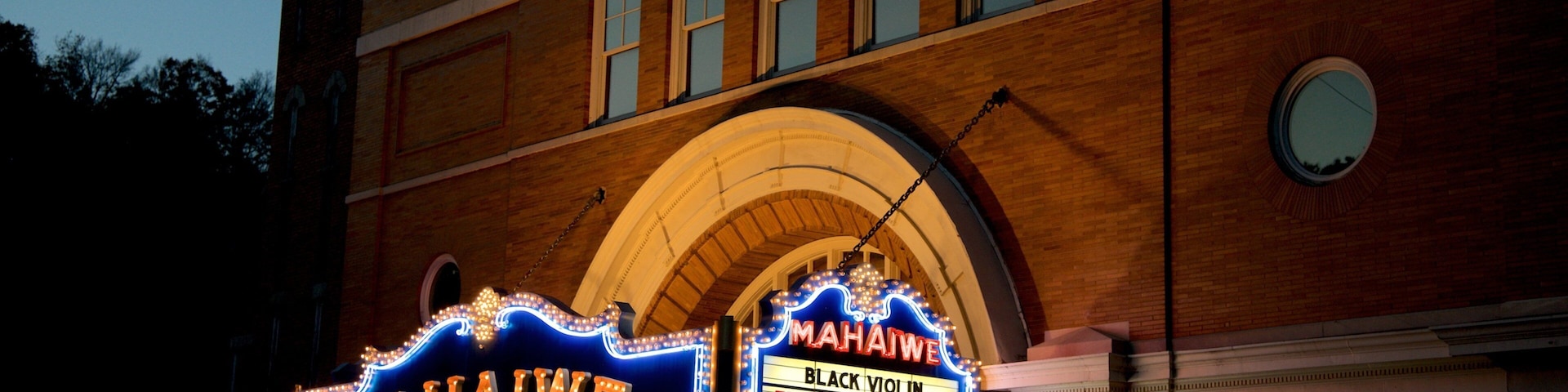 Great Barrington showing night scenes and signage