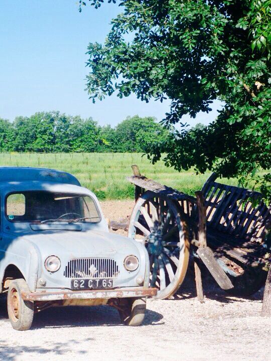 French countryside with antique items 