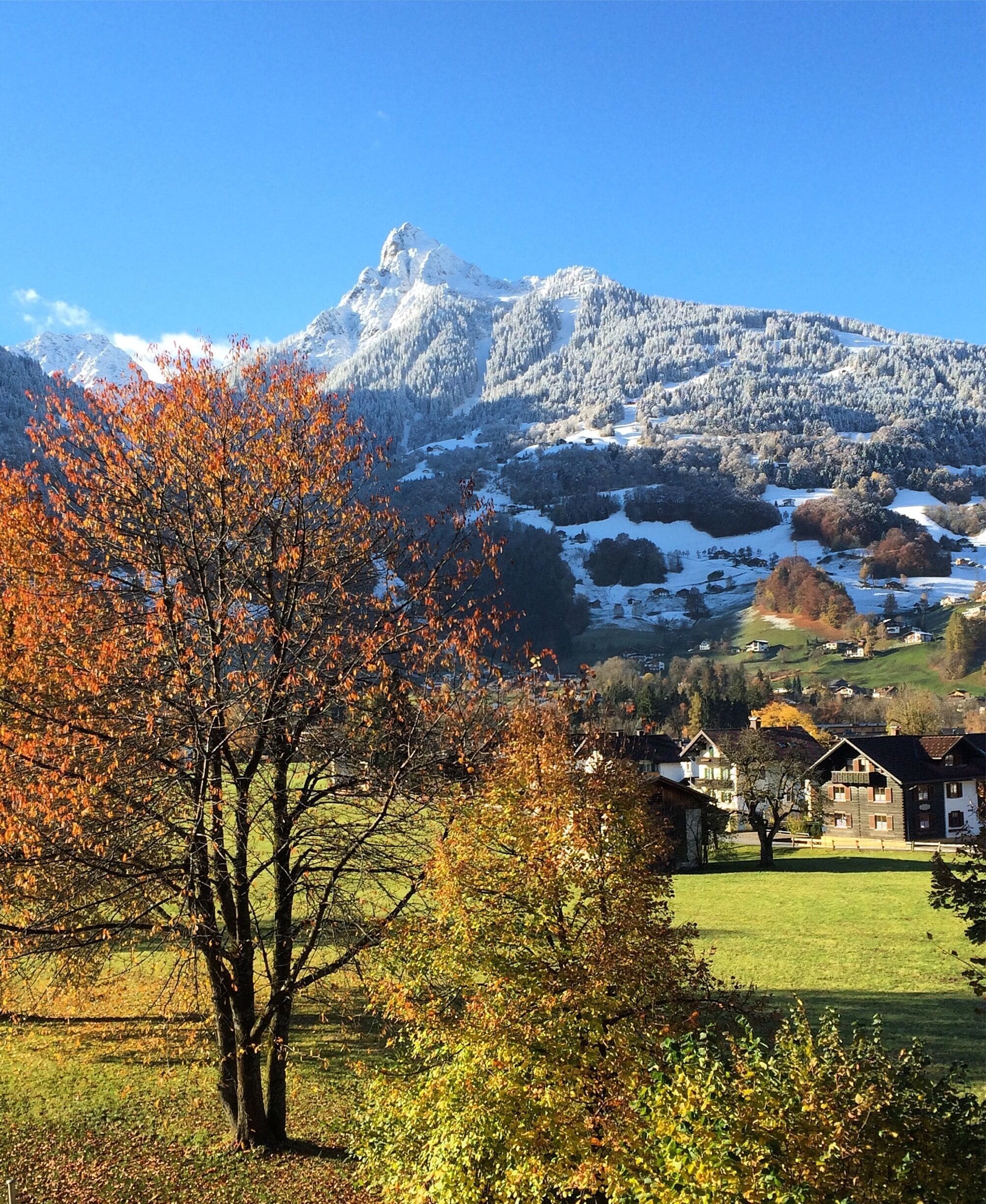 Schruns is a little village in the western part of Austria. It's a great place for skiing, hiking and mountain biking. This picture was taken in fall shortly before winter started. 