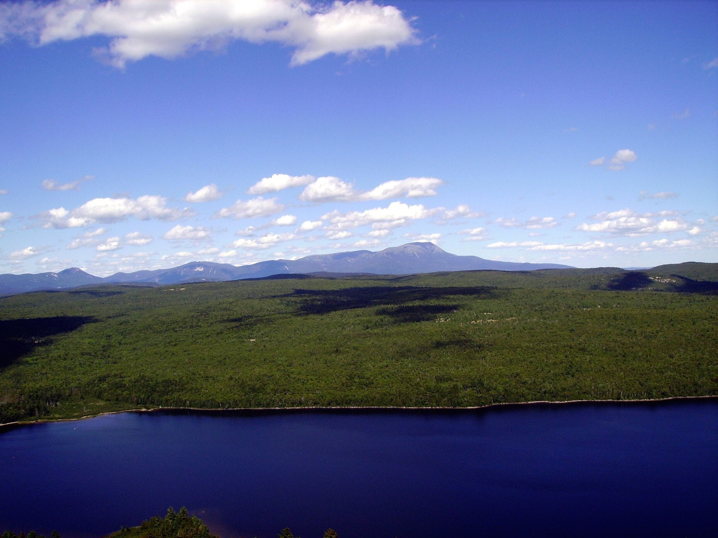 View of Mount Katahdin via the 100 Mile Wilderness Section of the Appalachian Trail. 