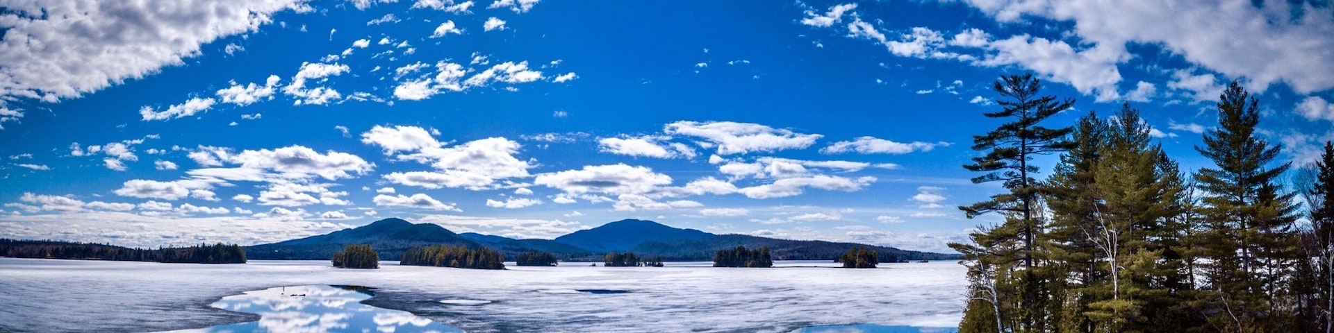 The view of Big and Little Moose Mountains from the end of the Highlands Rd. (Private).