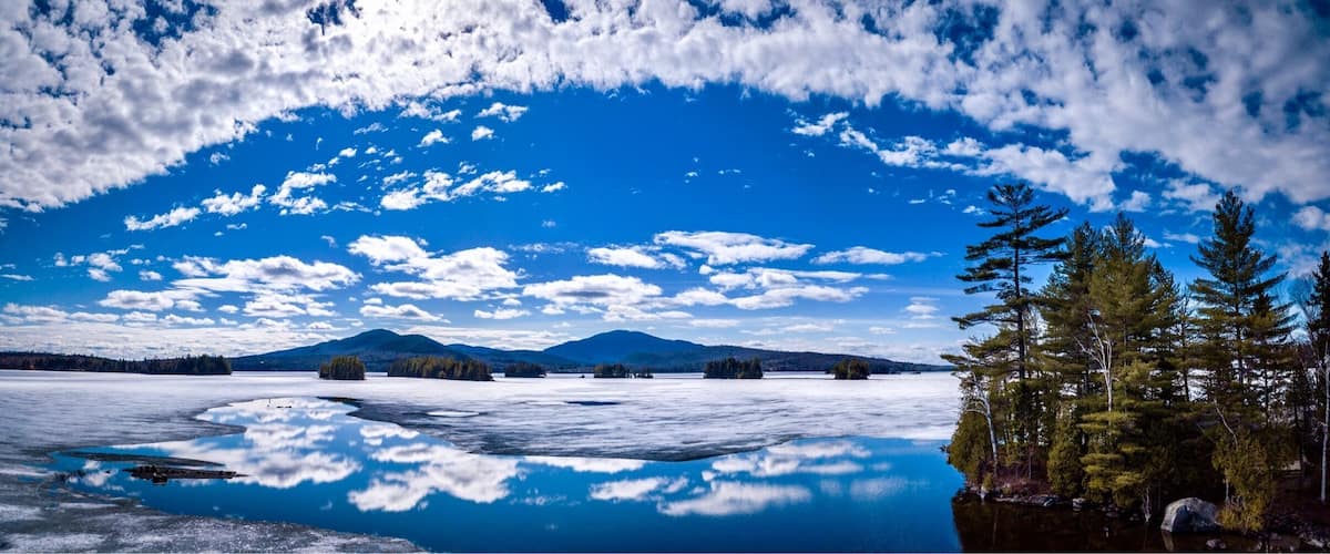 The view of Big and Little Moose Mountains from the end of the Highlands Rd. (Private).