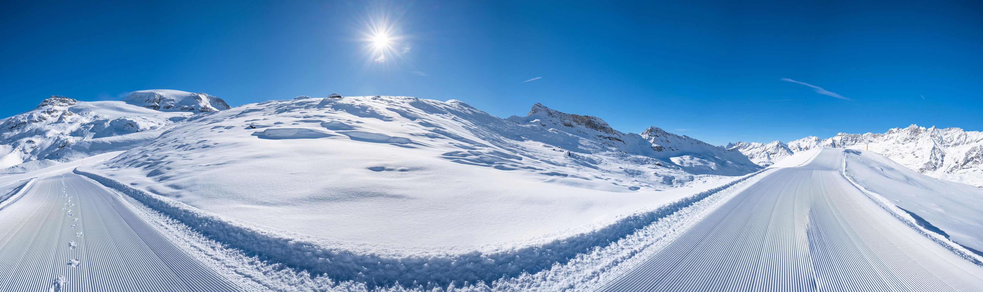 Panoramic view of Italian Alps in the winter