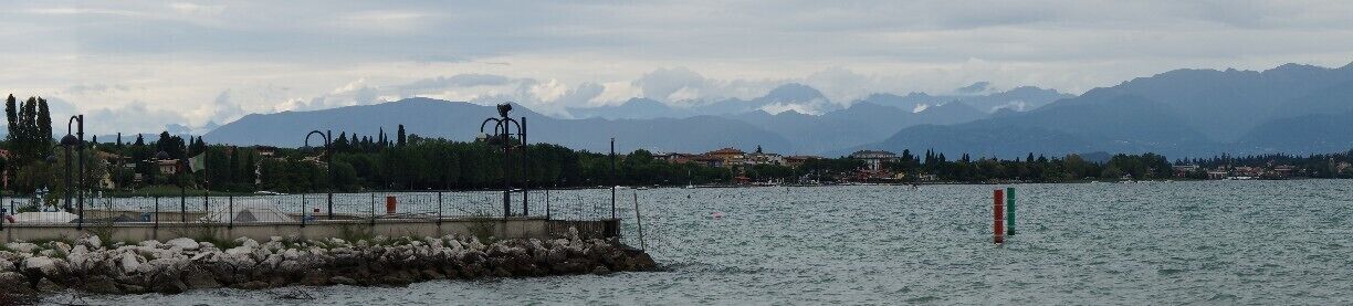 Clouds in the mountains north of Lake Garda - a thermal lake between Milan and Verona in northern Italy.