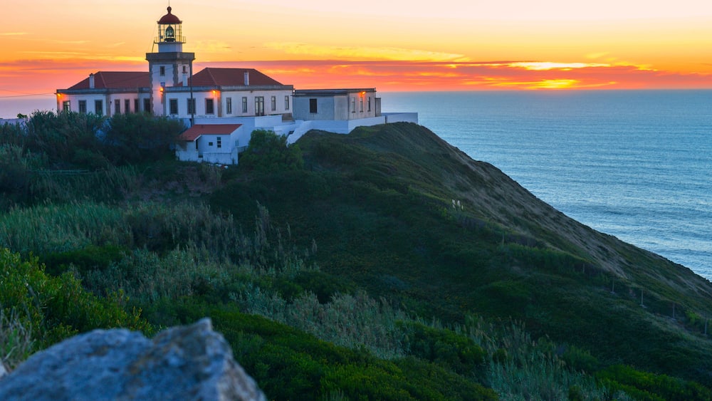 Sonnenuntergang am Cabo Mondego-Figueira da Foz, Portugal
