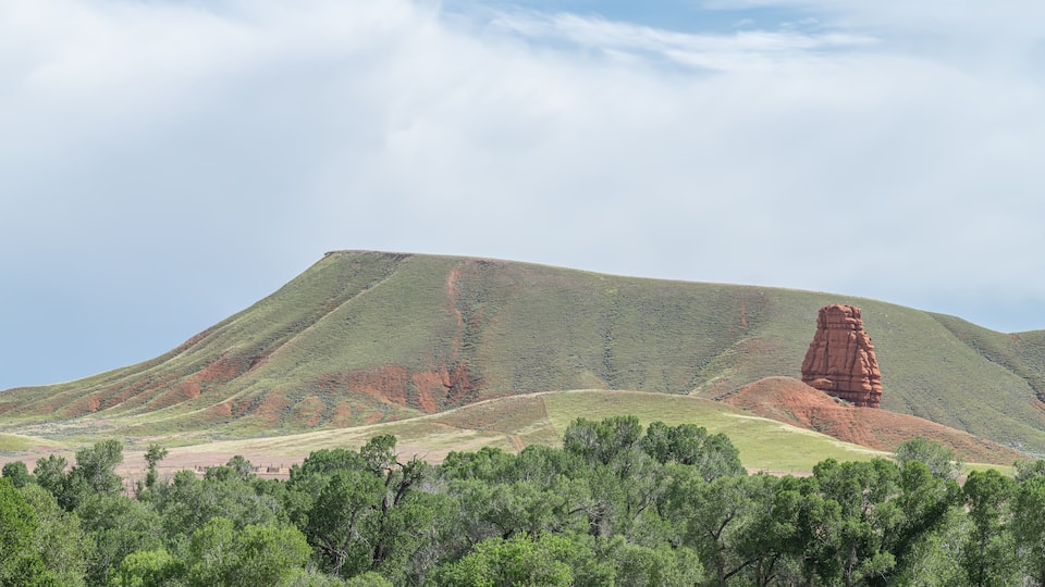 Chimney Rock from Highway 14 between Shell and Greybull, Wyoming, United States