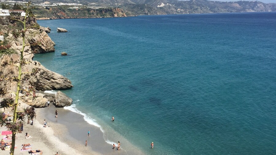 The water is cold . The sun is blazing sunny. But the moment was awesome #lifeatexpedia #nerja #spain #beaches