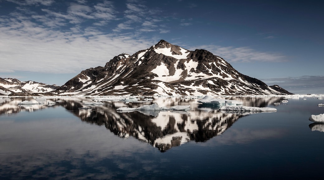 Grönland som visar landskap, snö och berg