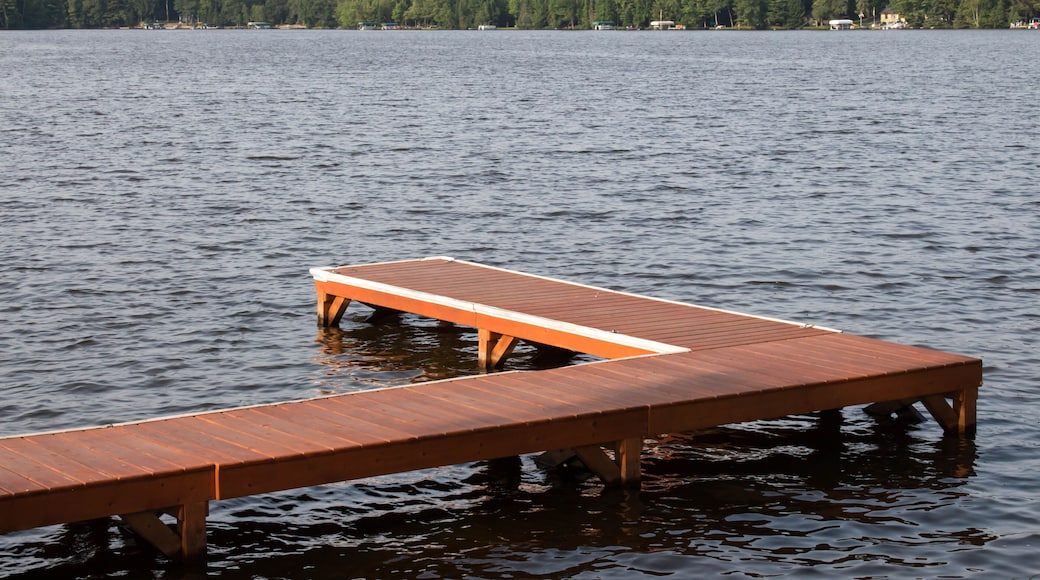 Right angle wooden pier in Eagle River, Wisconsin
