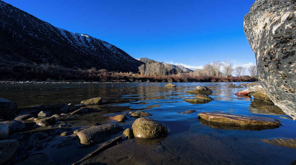 Early Morning Scenery Eagle River - Scenic landscape along the shores of the Eagle River in Western Colorado USA.