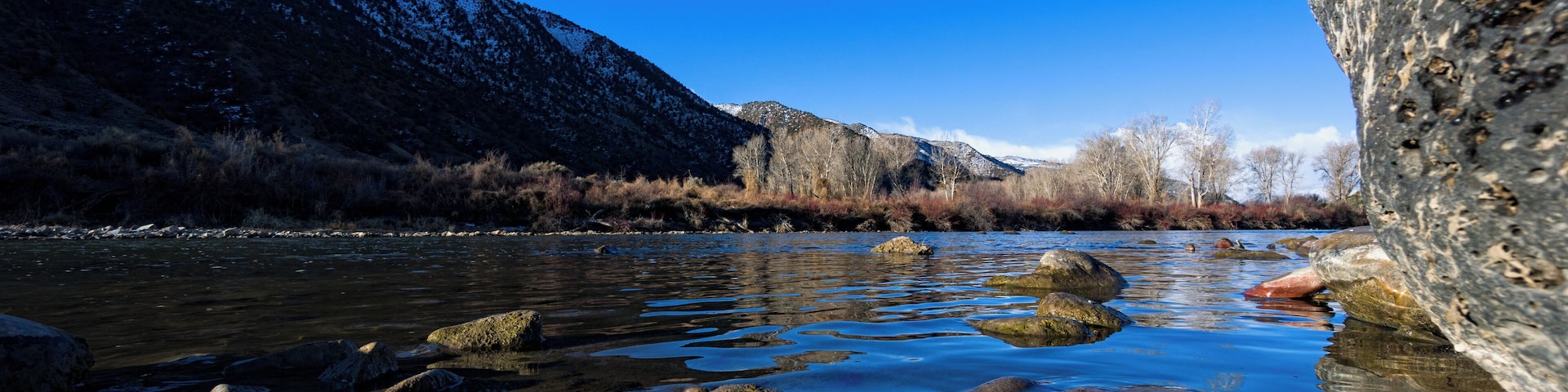 Early Morning Scenery Eagle River - Scenic landscape along the shores of the Eagle River in Western Colorado USA.