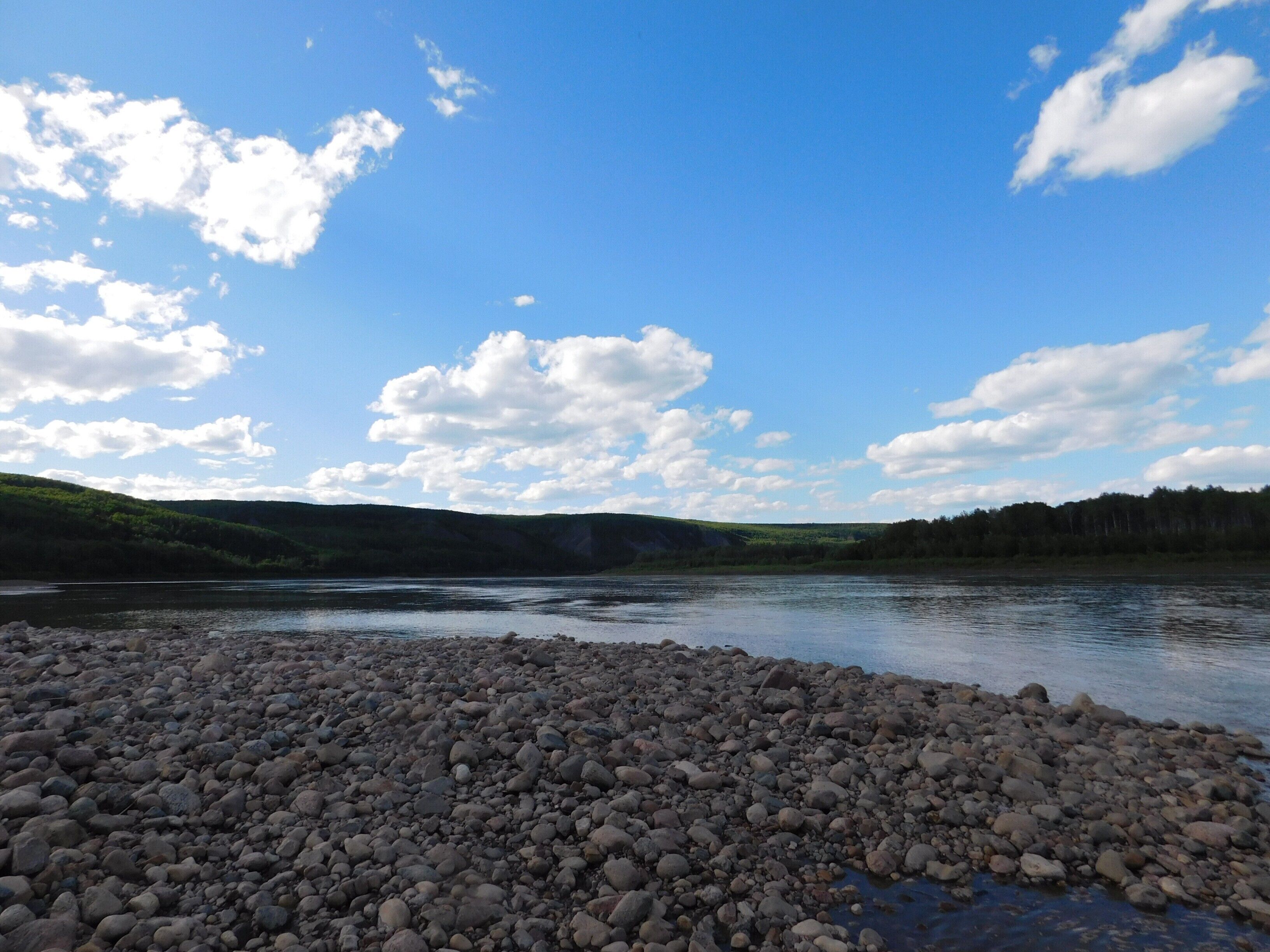Beautiful clue water, and where the Peace River and Notikewin rivers met. 