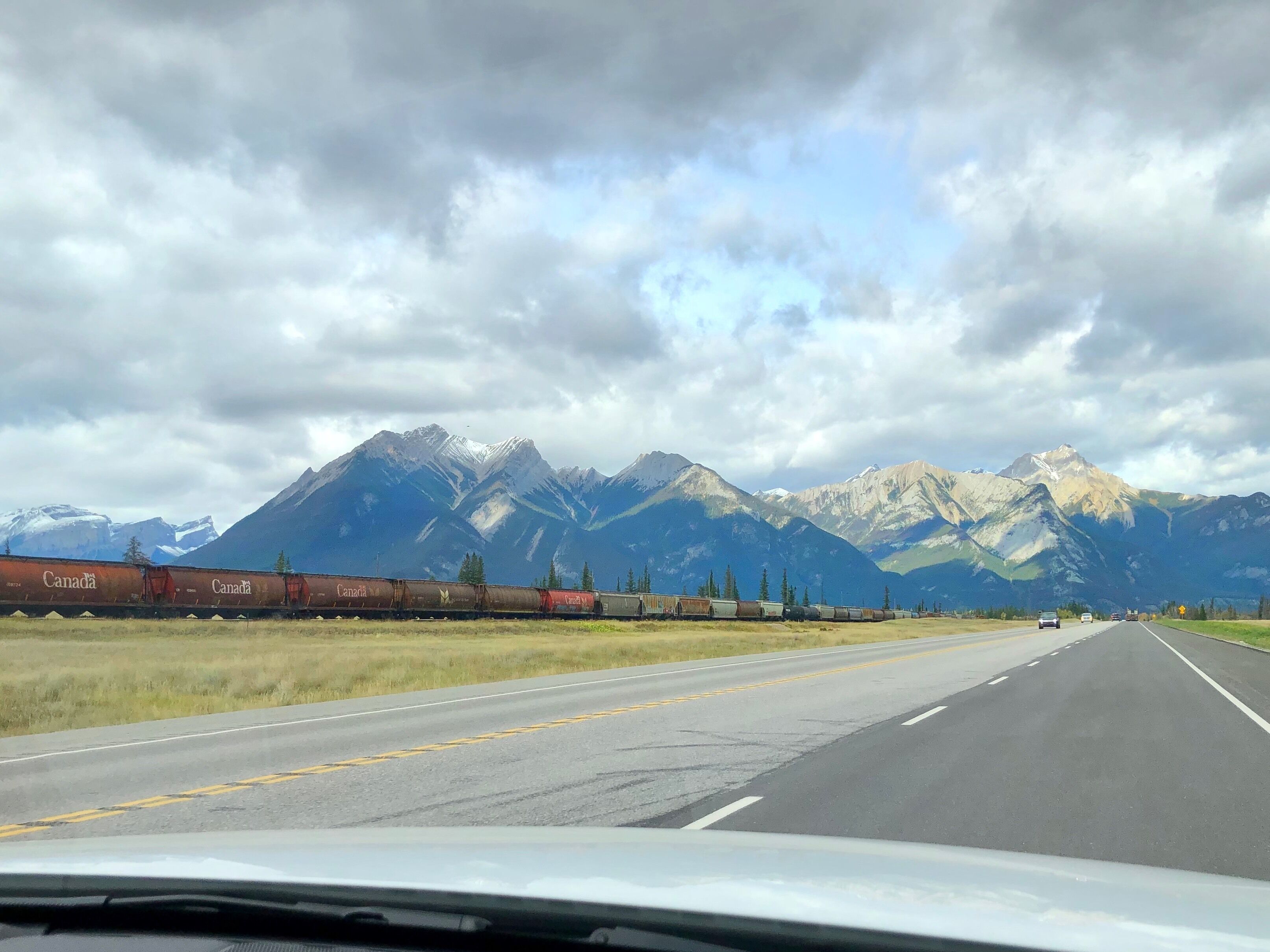 Train against the mountains in Jasper National Park. (September 2019)

#Trovember