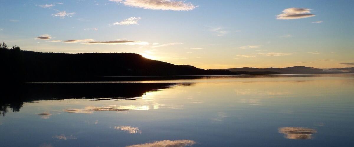 Sunrise over beautiful Francois Lake