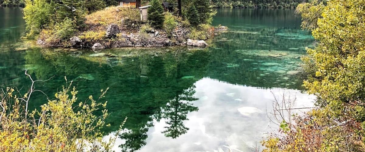 Pavilion Lake in the Marble Canyon Provincial Lake, BC, has a maximum recorded depth of 65m (213â). The beautiful clear blue waters are groundwater fed and have unique and fragile structures on the bottom of the lake. The structures are of various shapes and sizes, some up to 3m high and are estimated to have started forming 11,000 years ago after the glaciers receded from the area. (September 2019)