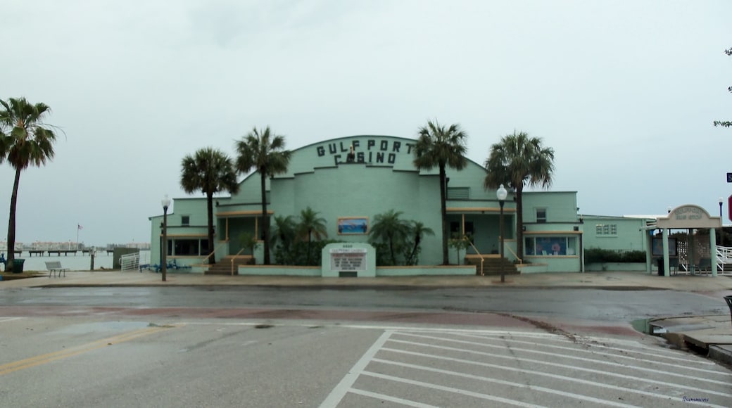 The legendary Gulfport Casino is a national historic site located in Gulfport, Pinellas County, Florida. Built at the end of the dock into Boca Ciega Bay in 1906 as station and ticket office, the building contained a Post Office and a refreshment stand. The current building was reconstructed in the 1930s, and now is a historic landmark. It is one of the last of its kind in America that is still operational with a bandshell stage, and an original 5,000 square foot Canadian white maple solid wood dance floor, The Gulfport Casino Ballroom has been listed on the National Register of Historic Places, it still hosts dances during the week, is available for event rentals and special occasions. #Florida #roadtrip #Gulfport #casino #dancing #music #beach #pier #swimming #community
