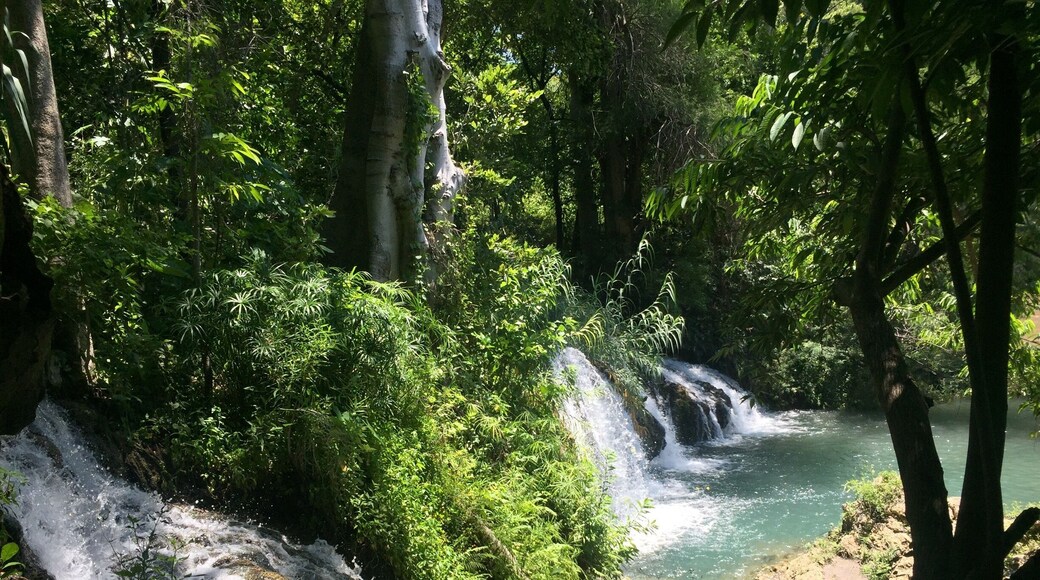 Una de las pequeñas cascadas del lugar.