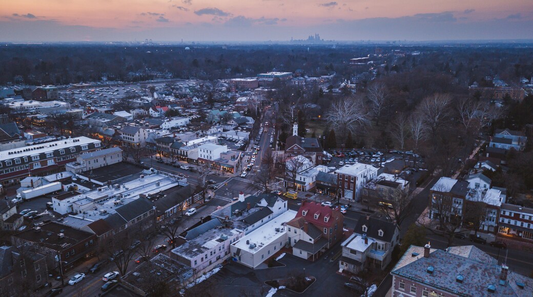 Aerial Sunset in Haddonfield New Jersey