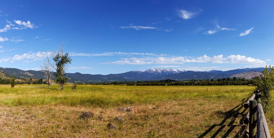 An Old Fence By a Field in Halfway, Oregon