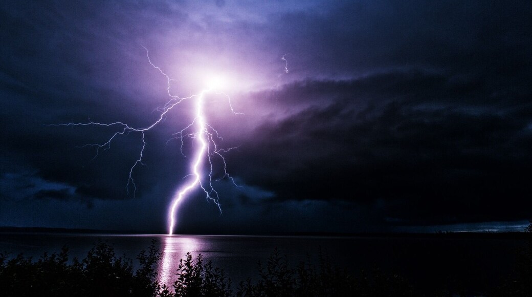 Summer storm coming across Makwa Lake #lake #summer #storm