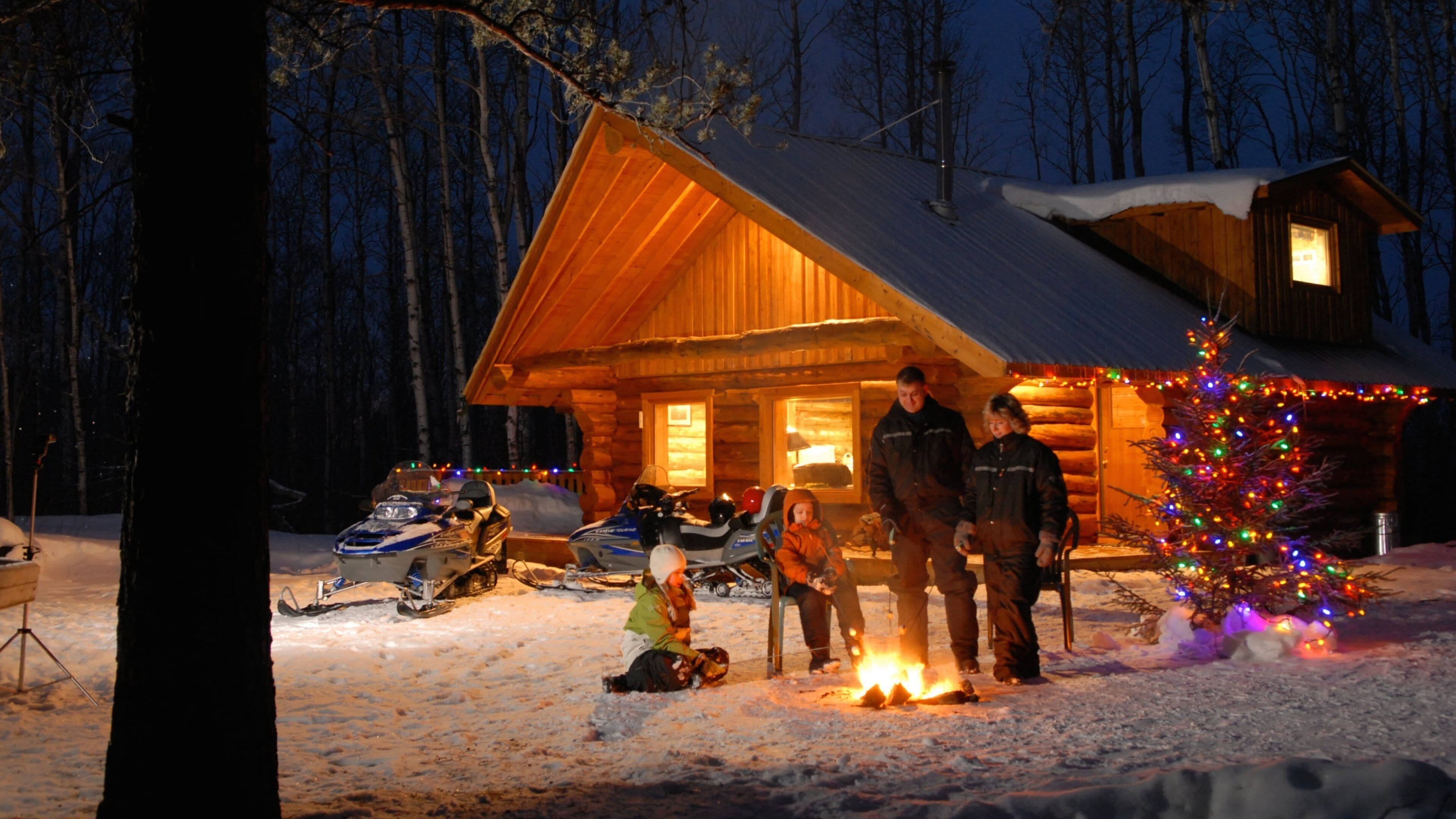 Saskatchewan which includes night scenes, a house and snow