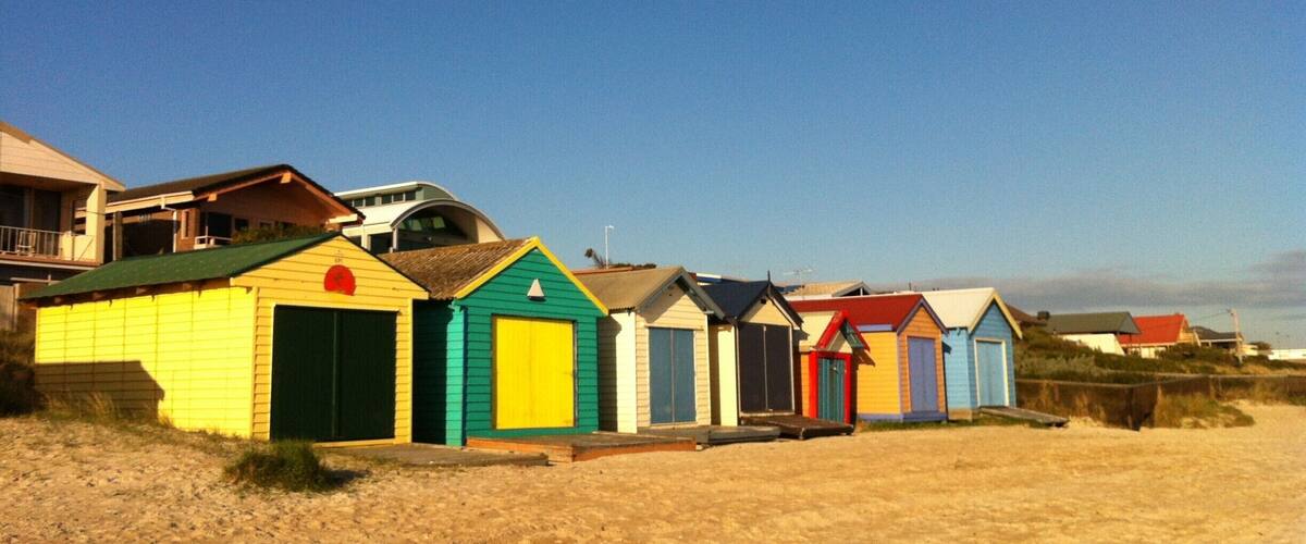This was my beach for 11  years of my life, just after leaving home to be an independent adult. I lived in a small ramshackle house just behind those bathing sheds. I had a windsurfer. Why would I want to leave this place?? #beach #BeachTips